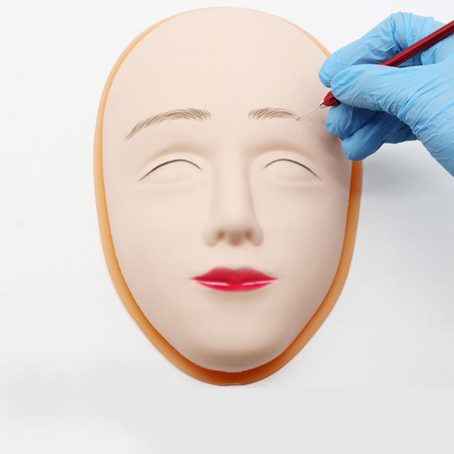 Tatuaje de silicona 5D cara ceja bordado práctica herramientas suministros (piel) Likrtyny Cuidado Belleza
