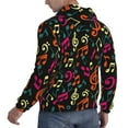 thumbnail image 6 of Picia Music Notes Pattern Casual Men's Hoodie - Lightweight Hooded Sweatshirt with Kangaroo Pocket, Comfortable Pullover for Everyday, Travel-Small, 6 of 7