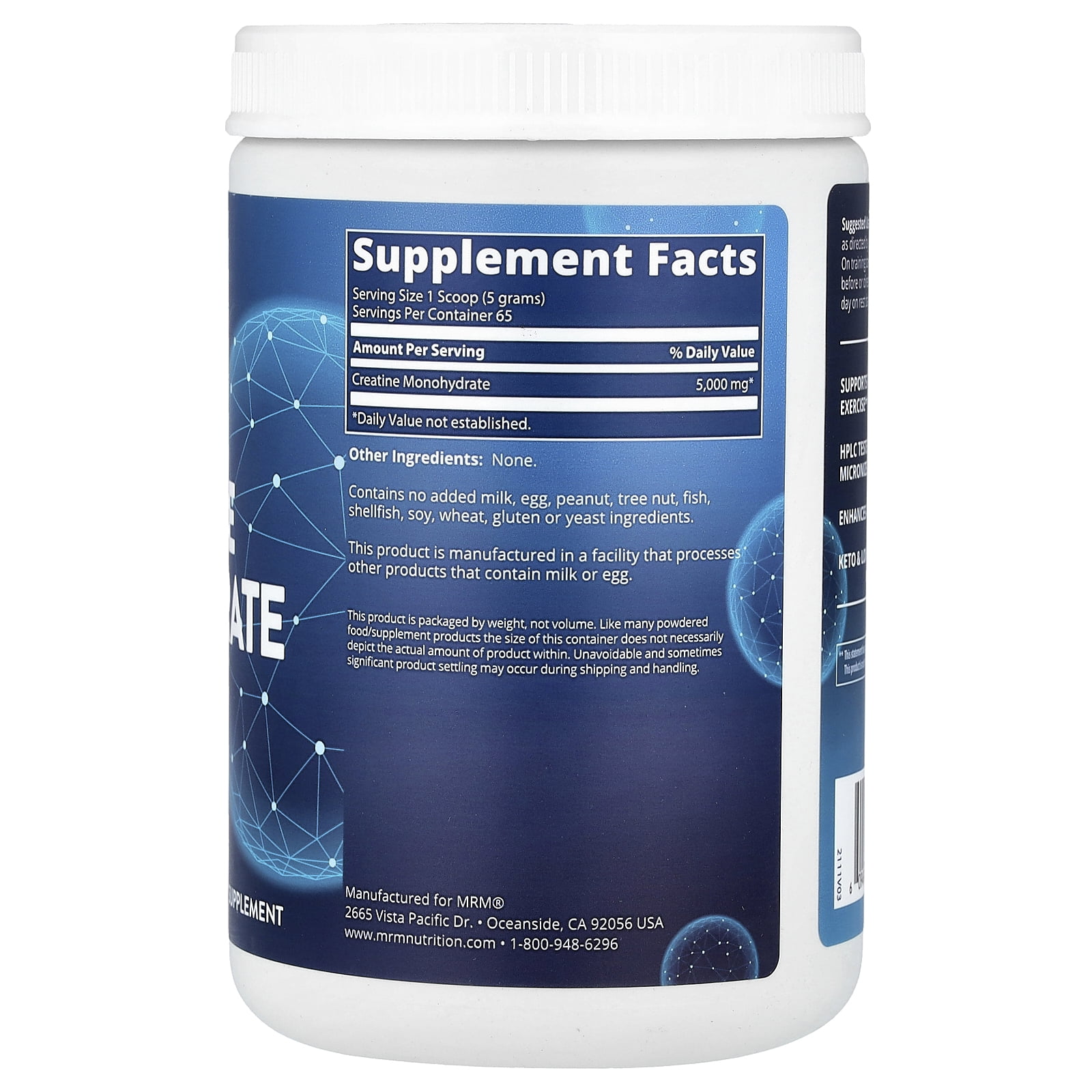 MRM Nutrition Creatine Monohydrate 325 , 11.5 oz (325 g)
