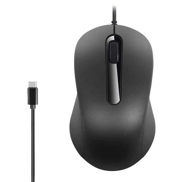 Ratón con cable tipo C de 1000 DPI y baja latencia para gamers, compatible con USB-C, accesorios para PC y portátiles, material de oficina.