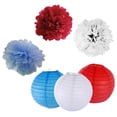 thumbnail image 2 of Set de Pañuelos de Papel de Tejido Flores Linternas de Papel Coloridas Decoración de 5 Azul blanco rojo, 2 of 9