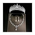 thumbnail image 2 of Juntful Wedding Bridal Tiaras Crown Set Silver Color with Earring Kit And Necklace, 2 of 2