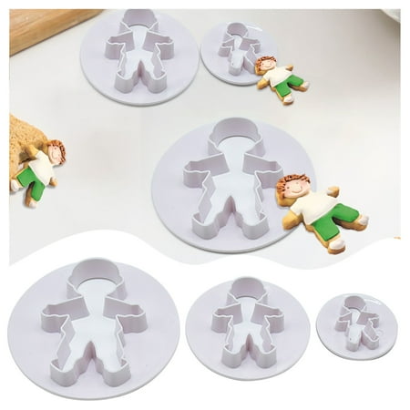 

Yinguo 3pc Little Girl Girl Dessert Cutting Mould Fondant Cake Printing Cutting Mould Dessert Mould DIY Baking