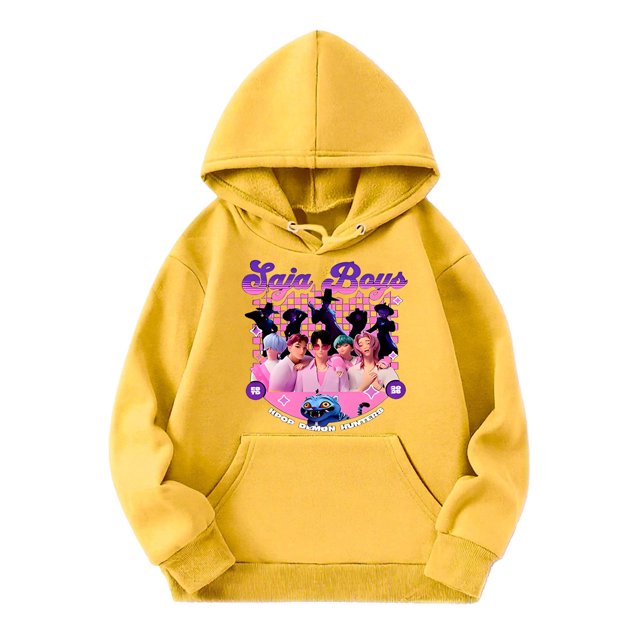 Moonsky Sudadera con capucha y cordón HUNTRX, estampado de grupo de chicas coreanas, jersey corto, suave y cómodo, top de manga larga para primavera y otoño. Morado 100