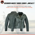 thumbnail image 2 of Daniel Smart XS to 4XL Women Motorcycle Leather Jacket Cowhide leather with unique Grey Grommet detailing, 2 of 6