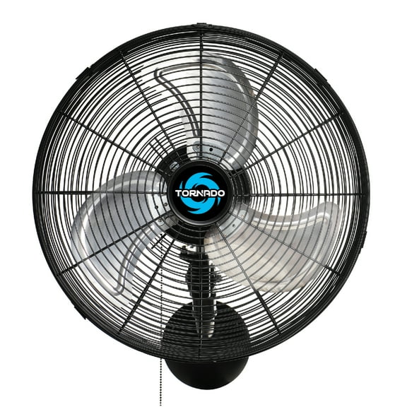 Tornado 16 Inch Pro Series High Velocity Oscillating Wall Mount Fan For Industrial, Commercial, Residential Use 3 Speed 2850 CFM UL Safety Listed