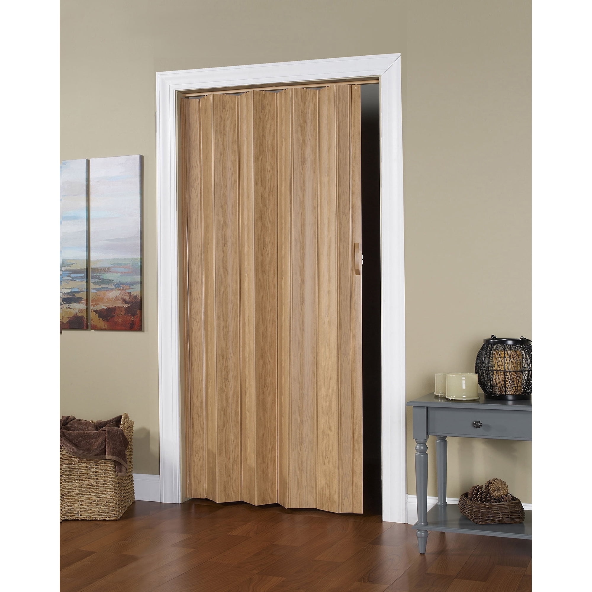 Spectrum Via Vinyl Folding Door fits 48"wide x 80"high Accordion Folding Door Oak