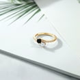 thumbnail image 3 of Gem Stone King 18K Yellow Gold Plated Silver Black Onyx Bypass Ring for Women (0.71 Cttw, Gemstone December Birthstone, Round 4MM, Size 7), 3 of 4
