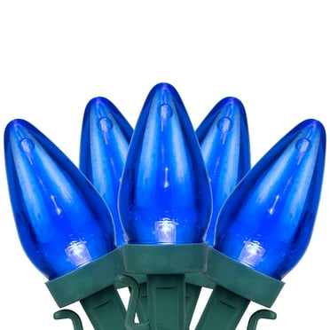 Northlight 25ct Blue LED C7 Christmas Lights - 17ft Green Wire