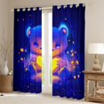 thumbnail image 2 of Erosebridal Cartoon Bear Doll Black Out Curtains, Glitter Love Heart Print Curtains Pack of 2 (42x63 Each), 2 of 6