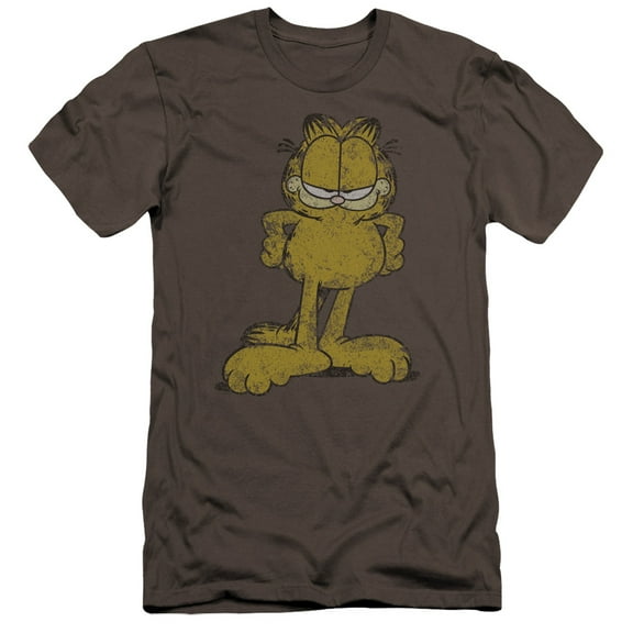 Garfield Big Ol Cat Premium Canvas Adult Slim Fit 30/1 T-Shirt Charcoal