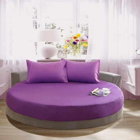 Cama forma forma forma Elástica De 200 Cm De Diámetro Con Funda De Colchón Ajustada De Sábanas Ajustadas 16 Colores Disponibles Púrpura Yotijar Cotton Fitted Sheets