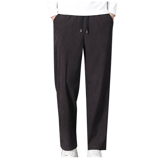 Pantalones largos para hombre, pantalones deportivos con bolsillo de cuerda, pantalones casuales fáciles, pantalones Changwei, pantalones de pana, pantalones de poliéster para hombre.
