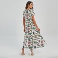 thumbnail image 2 of Fishing Equipment Pattern Printed Short Sleeve Maxi Dress, Fish Fishing Fashion Summer Maxi Dress For Women, 2 of 4