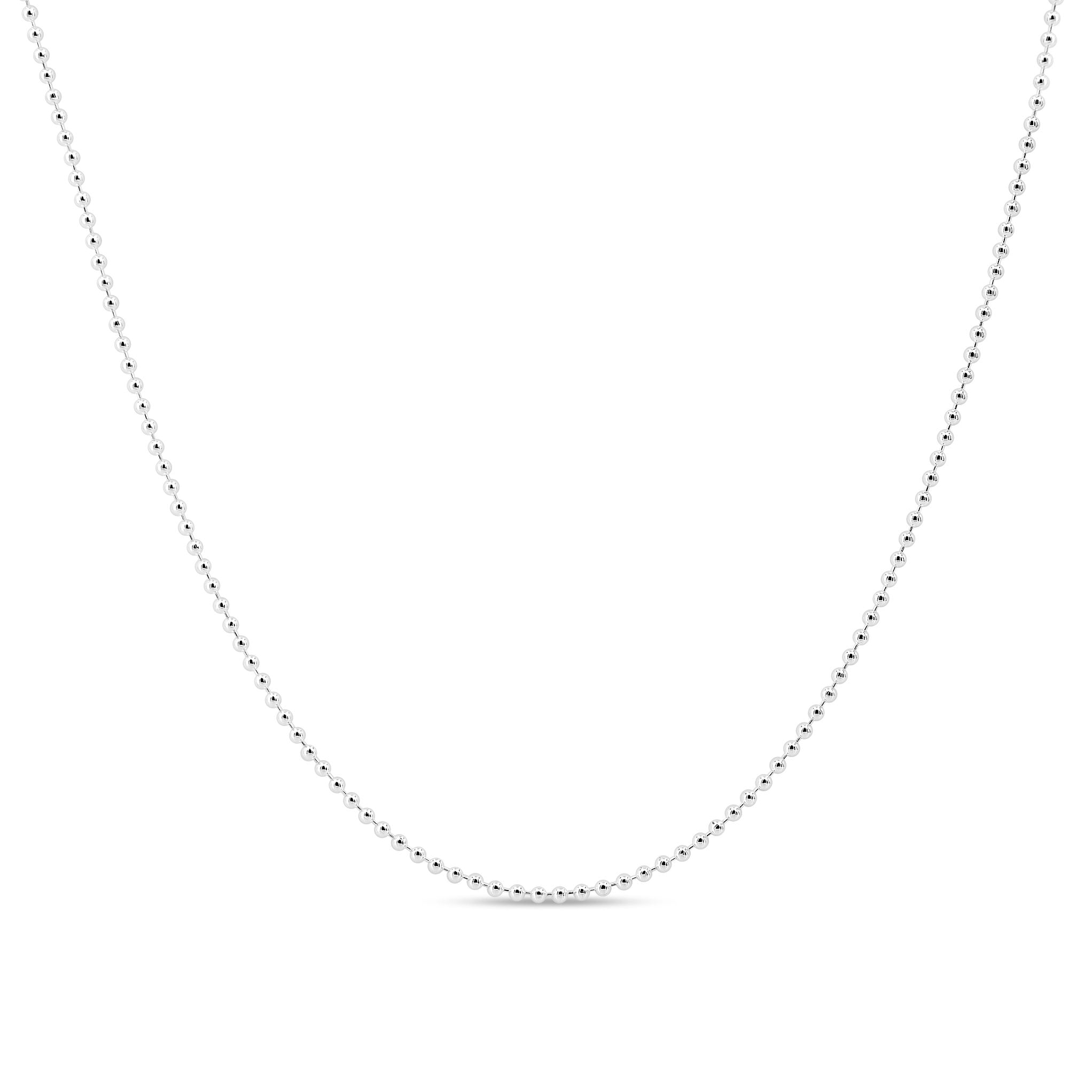 18, 20 or 24 inch Kooljewelry Sterling Silver Diamond-cut Bead Link Necklace