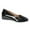 Black Wedge Heel Flats, variant on Women's Faux Leather Wedge Heel Flats Slip On Shoes Comfortable Low Heel Pumps Office Work Dress Shoes Black 40