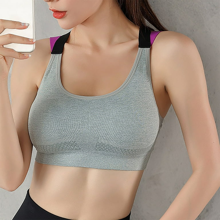 Meichang Womens Sports Bras No Wire Support T-shirt Bra Seamless Full  Coverage Bralettes Shapewear Yoga Workout Bras 