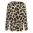 thumbnail image 5 of LYWC Wild Giraffe Spots - 1268 Long Sleeve Shirts For Women Oversized Tshirts Tops Tees Fall T-Shirts V Neck, 5 of 7