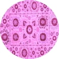 thumbnail image 1 of Ahgly Company Indoor Round Abstract Purple Modern Area Rugs, 3' Round, 1 of 4