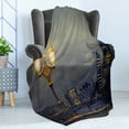 thumbnail image 4 of Night Soft Flannel Fleece Throw Blanket, Westminster Bridge London City UK Stormy Moody Weather European Urban Travel, Cozy Plush for Indoor and Outdoor Use, 70" x 90", Pale Grey Yellow, by Ambesonne, 4 of 5
