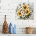 thumbnail image 2 of WOBOGO Sunflowers and Daisies Wall Clock 7.78 Inch Battery Operated Silent Unit Square Rustic Vintage Style for Home Bedroom Office Gold Pointer, 2 of 8