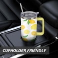 thumbnail image 7 of 40 oz Tumbler Lemon with Handle Stainless Steel Travel Cup Leak Resistant Travel Cups Car Cup Holder Friendly for Gym Travel Office, 7 of 7