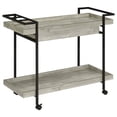 thumbnail image 3 of Kinney 2-tier Bar Cart with Storage Drawer White High Gloss and Chrome, 3 of 4