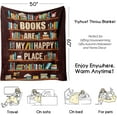 thumbnail image 5 of Book Lover''s Fleece Throw Blanket - Perfect Gift for Teachers, Librarians, Men & Women. Cozy Flannel Blanket for Reading, ideal for Home, Living Room, Couch, Bed, Chair & Dorm Decor. Size: 60"x50", 5 of 6