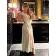 thumbnail image 3 of Vestido de dama de honor ROSETOO plisado largo de gasa con cuello en V y abertura, 3 of 7