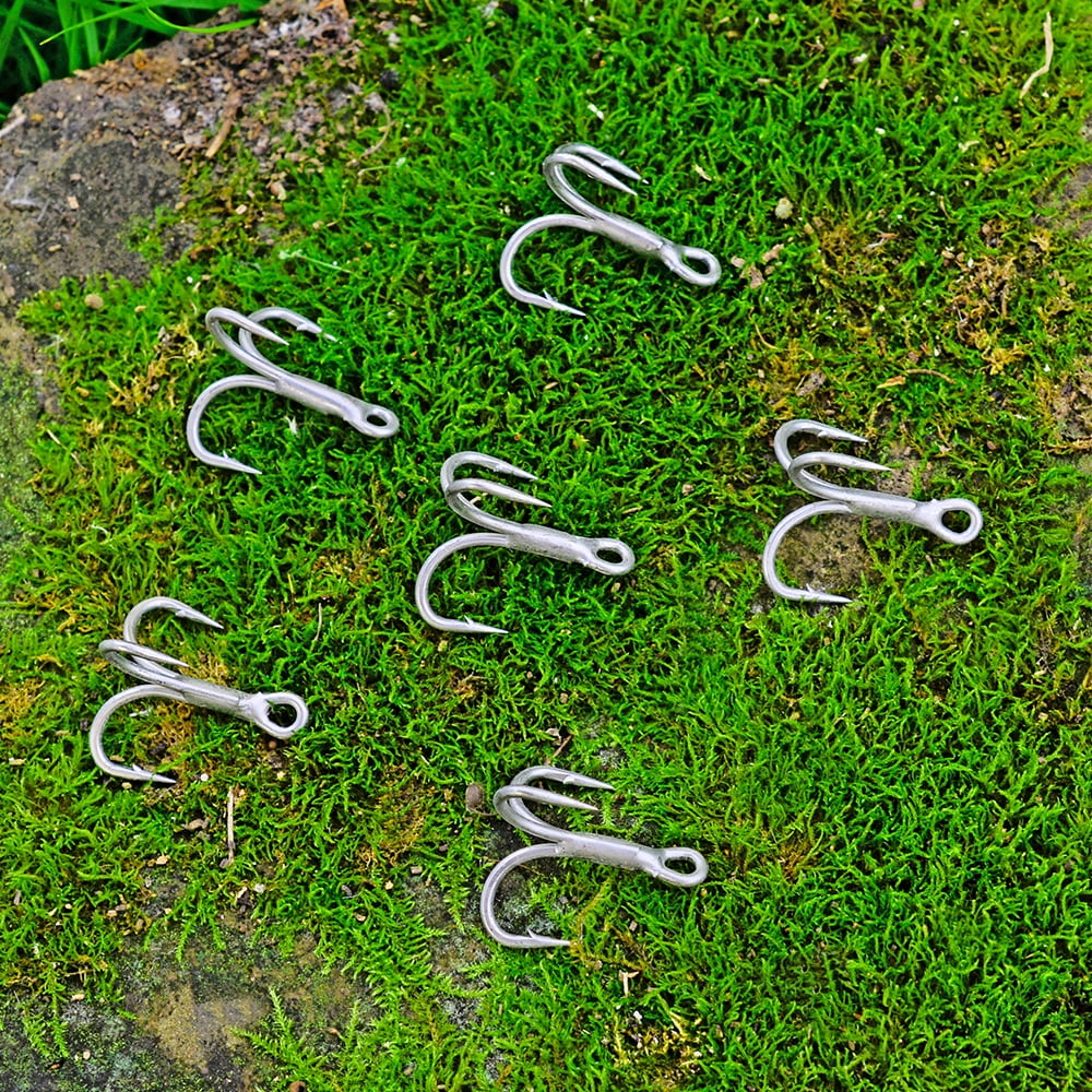 4X 50pcs/lot Saltwater Fishing Hook Matte Tin Treble Hooks 4/0#-3/0#-1/0#-1#-2#-4#-6# High-Carbon Steel High Strength Hooks