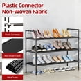 thumbnail image 3 of stusgo Shoe Rack for Closet, 3 Tier Shoe Organizer with 2 Hooks, Long Shoe Shelf Storage for Sneaker and Boot Stackable Free Standing Shoe Rack for Entryway, Garage, Small Spaces, Corridor, 3 of 9