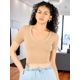 thumbnail image 4 of Playera Mujer Casual Crop Top Stretch Cómoda Blusa Corta, 4 of 5