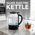 thumbnail image 2 of OVENTE 1.5L Glass Electric Kettle Water Boiler, Black KG516B | 1500W Fast Boiling, Easy Fill Lid, Stainless Steel Filter, LED Indicator, Auto Shut-Off, Boil-Dry Protection, 360° Base, 2 of 8