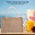 thumbnail image 6 of Moontgen Burlap Tote Bags Blank Jute Beach Handbag Gift Bags with Handle (M), 6 of 9