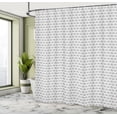 thumbnail image 4 of Ambesonne Retro Shower Curtain, Simplistic Floral Shapes Art, 69"Wx84"L, Charcoal Grey and White, 4 of 4