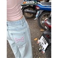 thumbnail image 2 of Pantalones vaqueros azules para mujer, pantalón de pierna ancha americana, cintura alta, alta calidad, bordado con lazo, Y2K, Vintage, recto, verano, 2024, 2 of 5