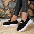 thumbnail image 2 of Zapatos de Caminata de las Mujeres de Moda Y Casual de Corte Bajo Decoración de Metal Vintage Cabeza Redonda Zapatos Planos Portátiles Zapatos Casuales de las Mujeres, 2 of 9