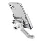 thumbnail image 1 of Soporte para teléfono Soporte para teléfono de motocicleta Aleación de aluminio Soporte giratorio para teléfono móvil, Plata, Espejo, 1 of 2