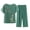 02-Green, variant on Lovskoo Women's Cotton Plus Size Sleepwear Capri Pajama Sets Short Sleeve Two-Piece Set Crew Neck Tops & Capri Pants Summer Comfortable Cotton Lounge Sets Black