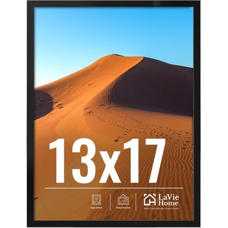 13x17 Picture Frame for Wall Display, 13x17 Black Picture Frame with HD Plexiglas, 13 x 17 Poster Frame 1 Pack, Display Frame for Vertical or Horizontal, Classic Collection