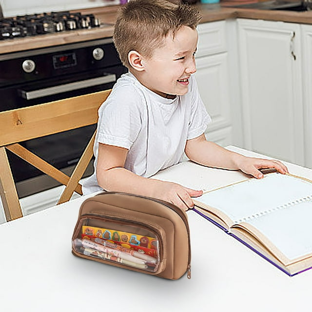 Estuche para lápices, bolsa para lápices, bolsas para lápices, estuche transparente de gran capacidad, estuche de papelería para estudiantes de secundaria y preparatoria, estuches para lápices para ho