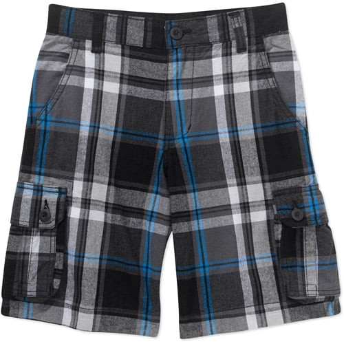 Boys Plaid Cargo Shorts