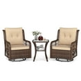 thumbnail image 2 of Costway 3 PCS Patio Furniture Set with 2-Tier Side Table and Cushions for Porch Brown, 2 of 10