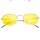thumbnail image 4 of Retro Square Sunglasses with Metal Resin Frame for Beach Party Wear Yellow Lightweight Durable 4 5 Inch, 4 of 4