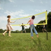 PUMPKIN 20 x 2.5 ft Badminton Set for Backyard, Adjustable Pole, 4 Rackets, Carrying Bag, Yellow