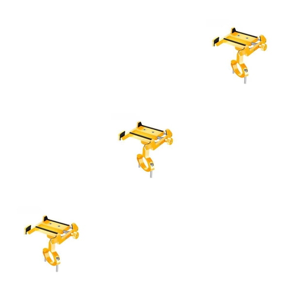 Naiovety Soporte de aleación para teléfono móvil, manillar portátil, revestimiento de goma Universal, soporte de fijación estirable, estante de Oro 3piezas Naiovety CBP235788