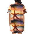 thumbnail image 3 of Naloa Starfish Sunset Sea Beach Women's Short-Sleeved Pajama Set, Loungewear, Summer pajamas, Breathable Cozy - 4X-Large, 3 of 9