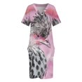 thumbnail image 3 of Vestido de dama de honor con bolsillo suelto para mujer falda larga con estampado de gallo y pinky diseño suizo Verano, 3 of 6