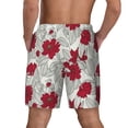 thumbnail image 4 of Goofa Leaves And Anemone Flowers In Red Grey Printed Men's Swim Trunks Board Shorts Quick Dry Mens Swimming Trunks with Compression Liner,Breathable Fit Hawaii Beach Shorts-3X-Large, 4 of 9