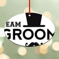 thumbnail image 3 of CafePress - Team Groom, Hat And Mustache - Oval Wood Ornament, 5.25"W x 3.5"H, 3 of 3